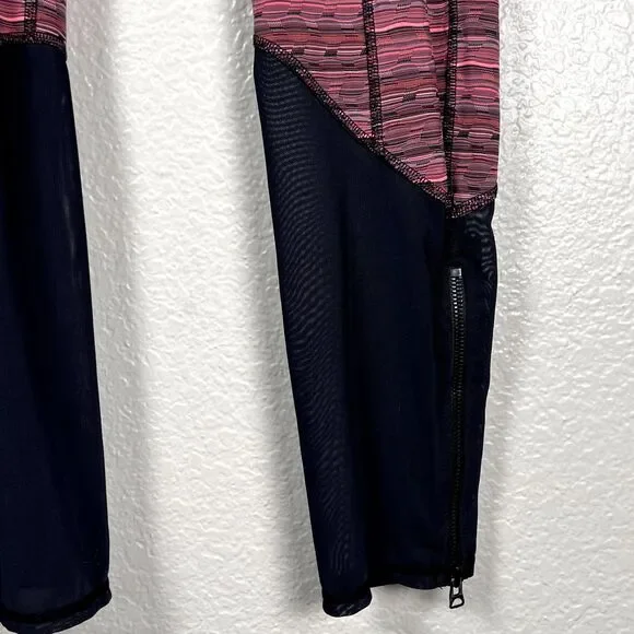 FP Movement Sz M Betty Legging Black Pink Zippers Yoga Dance Surf Run - Picture 4 of 10